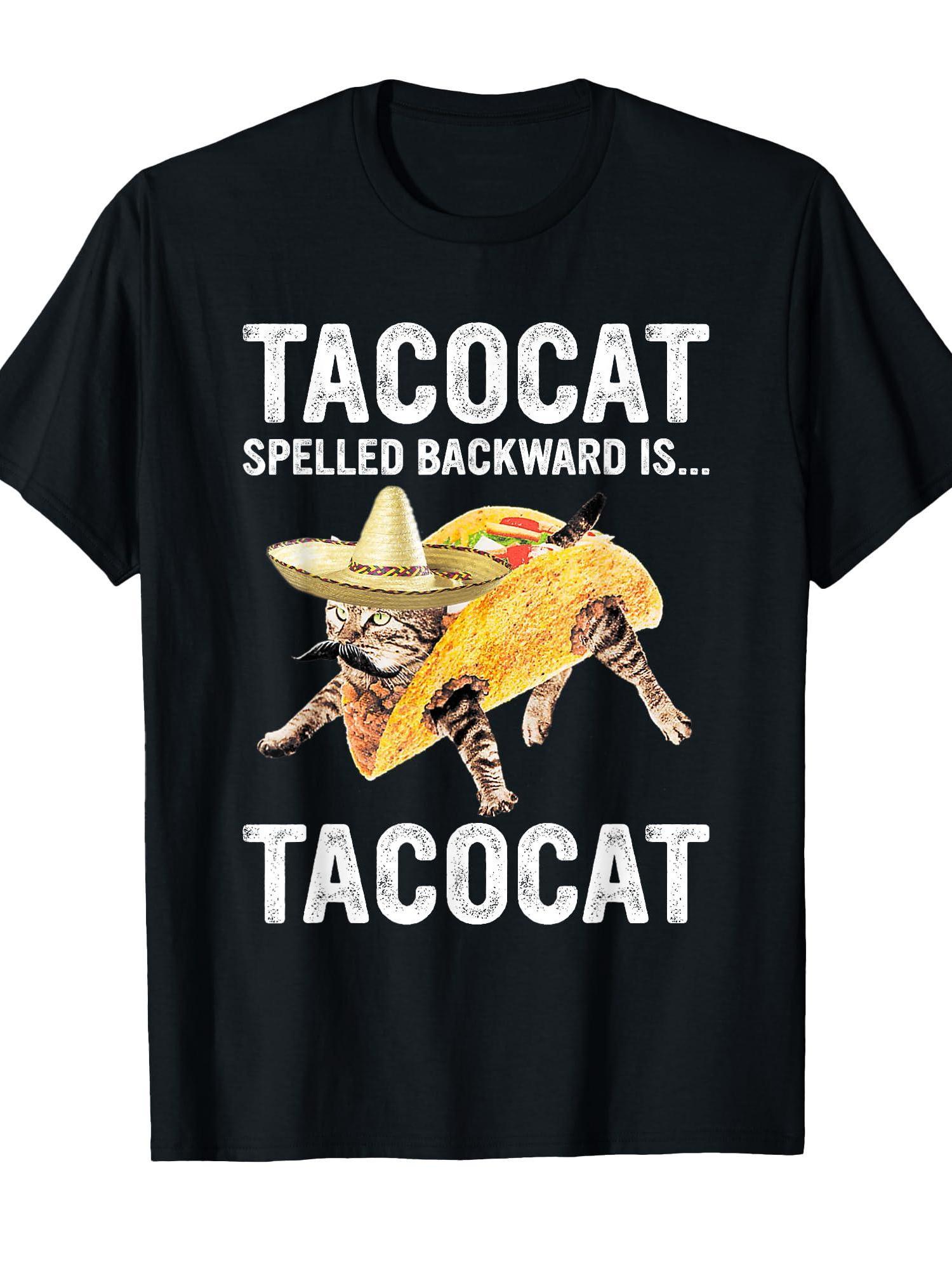 This Tacocat read backwardsFun crew neck Tshirt for taco lovers and cat enthusiasts Pure cotton couple streetwear top S
This Tacocat read backwardsFun crew neck Tshirt for taco lovers and cat enthusiasts Pure cotton couple streetwear top S