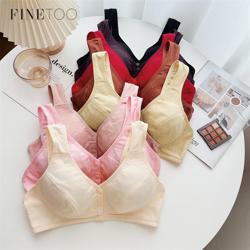 FINETOO Cotton Front Closure Bras Wide Strap Buttons Vest Padded Push Up Plus Size for Middle-aged and Elderly Women Underwear
FINETOO Cotton Front Closure Bras Wide Strap Buttons Vest Padded Push Up Plus Size for Middle-aged and Elderly Women Underwear