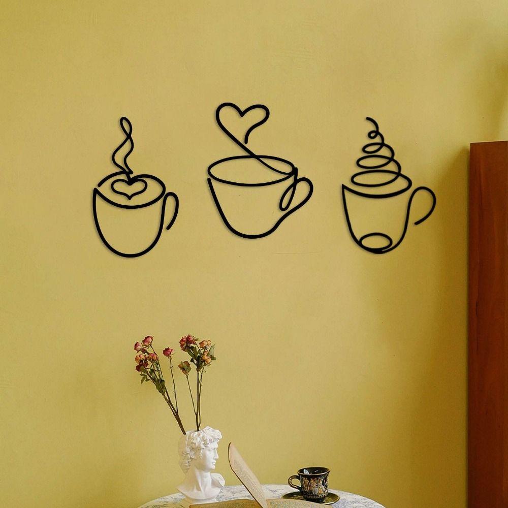 3Pcs/set Wall Art Wall Hanging Coffee Cup Handicraft Wall Sculpture Metal Coffee Cup Home Decor 3Pcs/set
3Pcs/set Wall Art Wall Hanging Coffee Cup Handicraft Wall Sculpture Metal Coffee Cup Home Decor 3Pcs/set