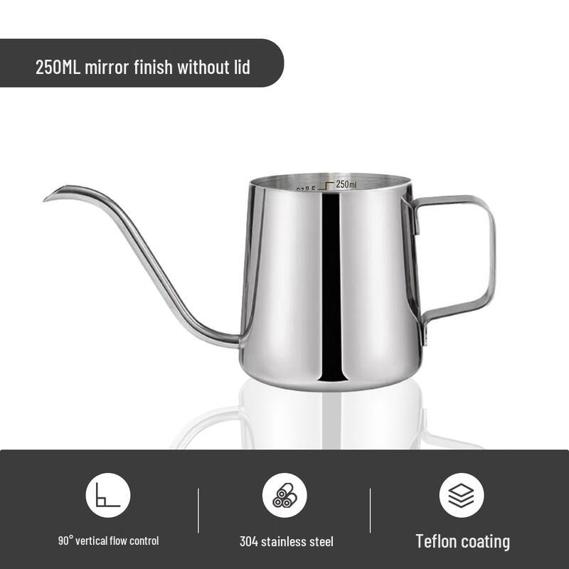 Shangqi 304 Stainless Steel Pour-Over Coffee Pot Set (250ml, 2-Pack)
Shangqi 304 Stainless Steel Pour-Over Coffee Pot Set (250ml, 2-Pack)