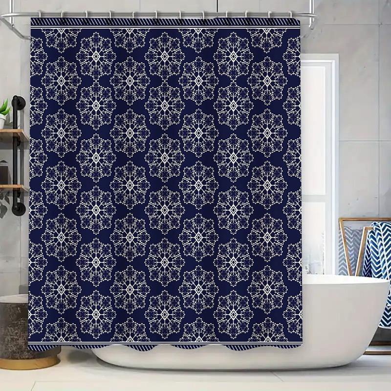 Classic Blue White Snowflake Shower Curtain Bathroom Decor Waterproof Plush Bath Rug Set (180x270cm) .com 90x180cm
Classic Blue White Snowflake Shower Curtain Bathroom Decor Waterproof Plush Bath Rug Set (180x270cm) .com 90x180cm