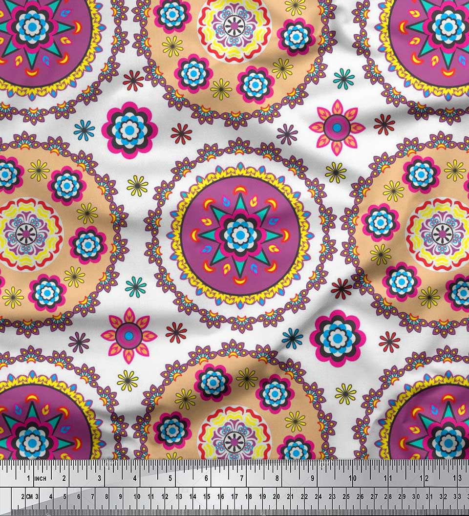 Японська тканина креп-сатин Soimoi з квітковим принтом мандали Швейна тканина 42 дюйми 42 Inch Wide - Poly Crepe білий
Японська тканина креп-сатин Soimoi з квітковим принтом мандали Швейна тканина 42 дюйми 42 Inch Wide - Poly Crepe білий