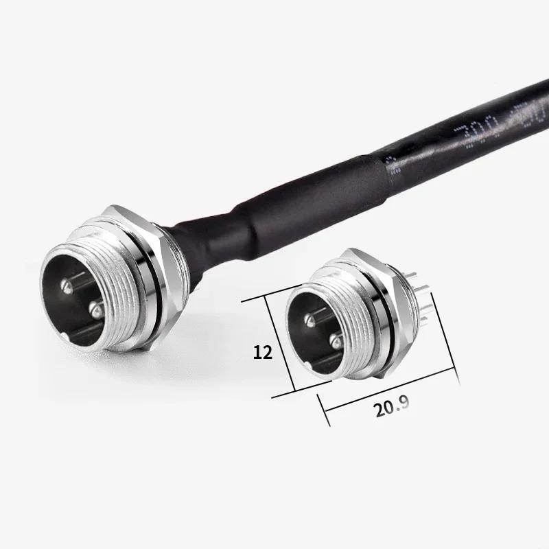 GX12 20CM Cable Wire Industrial Waterproof M12 2 3 4 5 6 7 Pin Power Connector Electrical Terminal Male Socket Jack Panel (as the picture,Nut round)
GX12 20CM Cable Wire Industrial Waterproof M12 2 3 4 5 6 7 Pin Power Connector Electrical Terminal Male Socket Jack Panel (as the picture,Nut round)