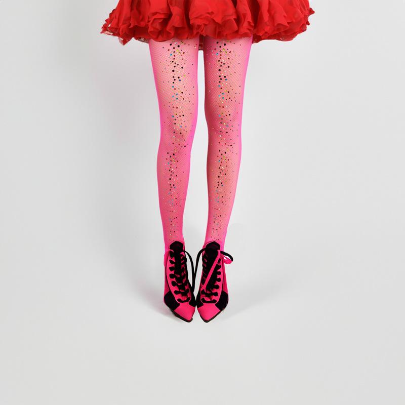 New European style encrypted colorful high-elasticity rhinestone pantyhose with hot-stamped mesh for women Average Size рожевий червоний колір
New European style encrypted colorful high-elasticity rhinestone pantyhose with hot-stamped mesh for women Average Size рожевий червоний колір