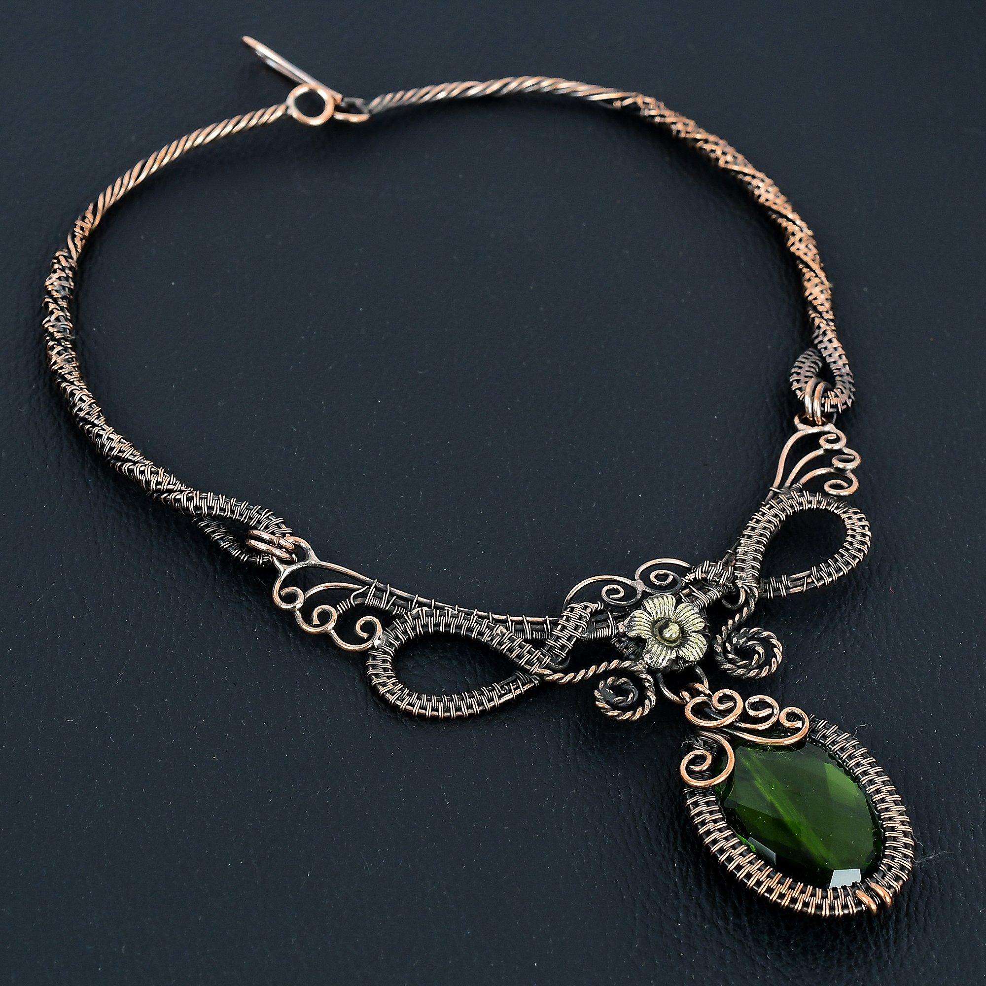 Перидот Ожерелье из драгоценных камней ручной работы, Ожерелье, обернутое медной проволокой 999 пробы, Антикварные украшения, Для подарка на помолвку
Перидот Ожерелье из драгоценных камней ручной работы, Ожерелье, обернутое медной проволокой 999 пробы, Антикварные украшения, Для подарка на помолвку