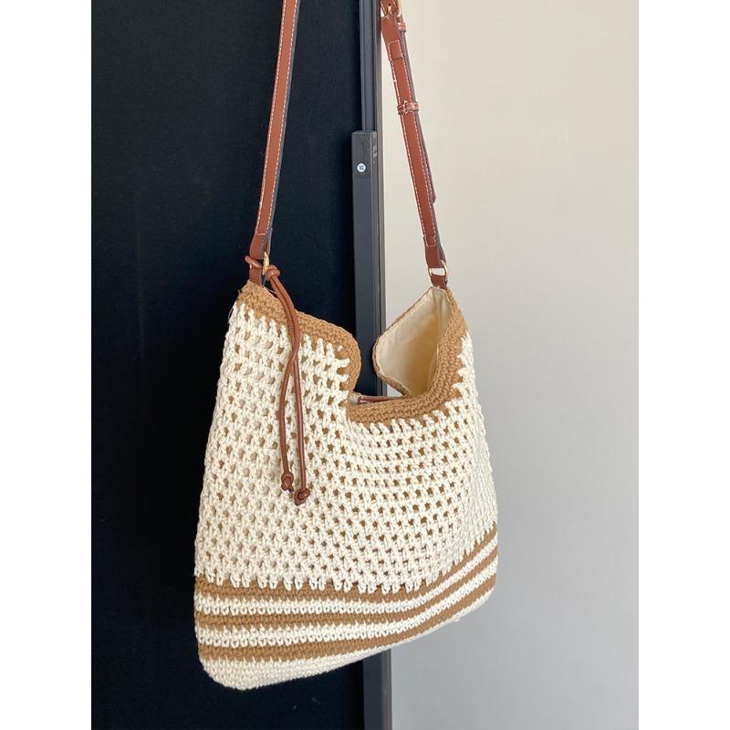 New woven straw bag vacation large capacity tote beach bag fashion seaside contrasting color shoulder messenger bag абрикосовый
New woven straw bag vacation large capacity tote beach bag fashion seaside contrasting color shoulder messenger bag абрикосовый