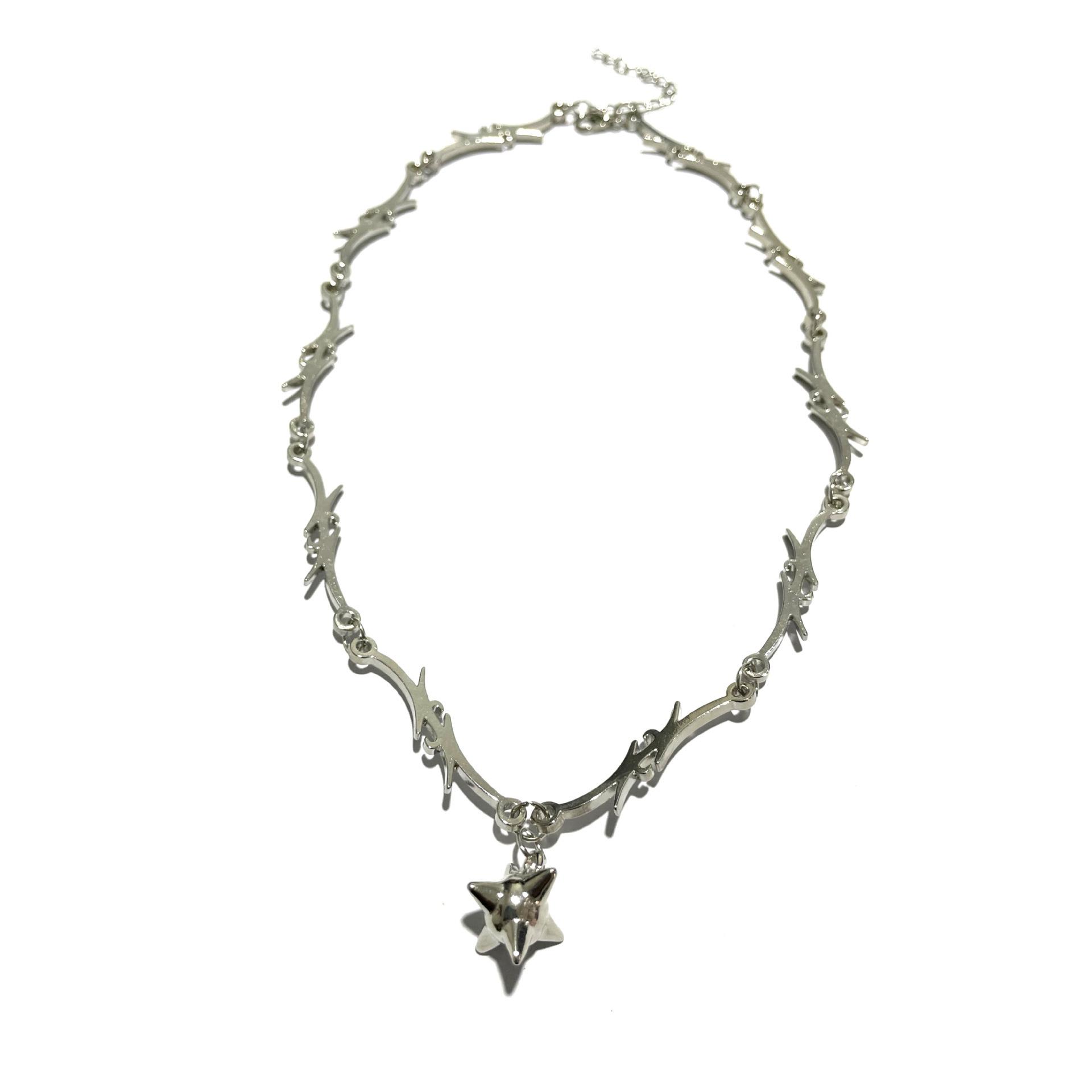 ins creative thorns iron thorns flame collarbone chain necklace, new hip hop sweater necklace
ins creative thorns iron thorns flame collarbone chain necklace, new hip hop sweater necklace