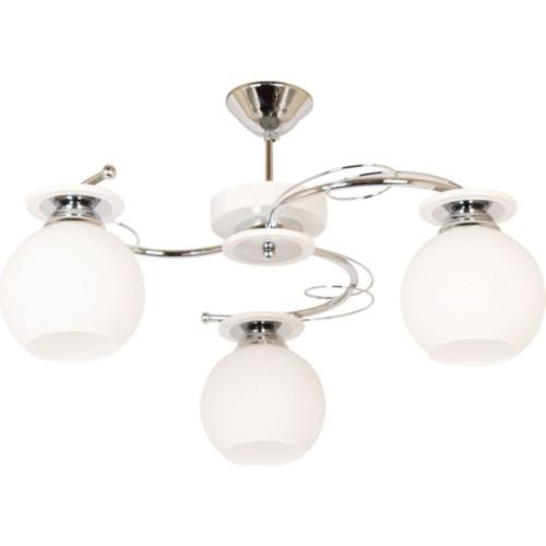 Современный хромированный корпус, тройная люстра из белого опалового стекла Plophonier
