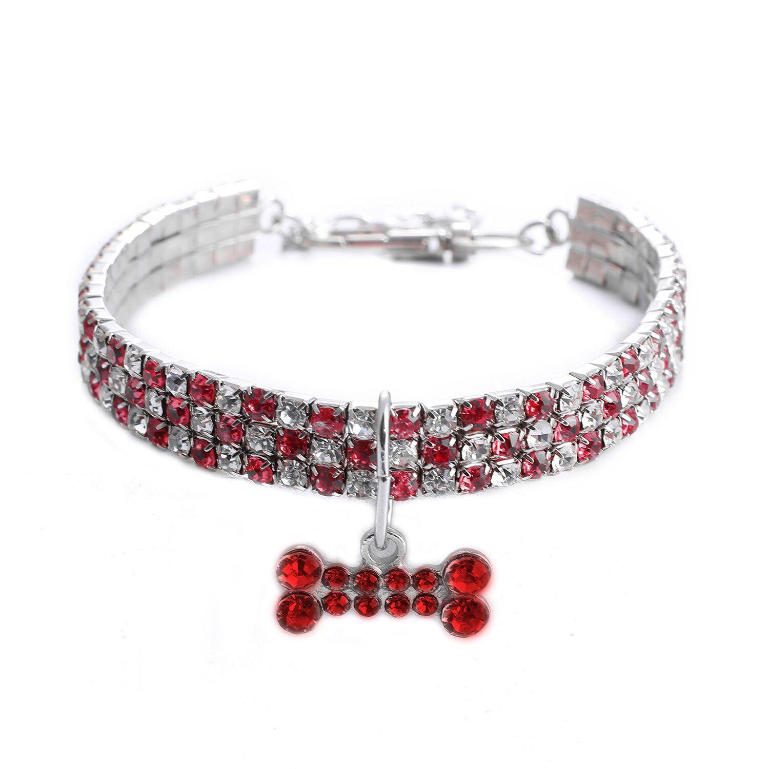 New rhinestone heart-shaped pet dog necklace cat cat crystal mixed color collar ornament bone sole accessories S19.5+5CM
New rhinestone heart-shaped pet dog necklace cat cat crystal mixed color collar ornament bone sole accessories S19.5+5CM
