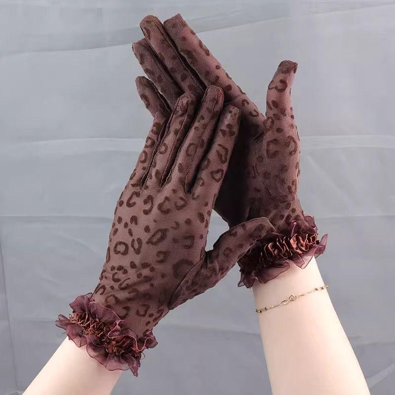 Женские сетчатые перчатки без пальцев с леопардовым принтом - Дышащие, Кружевные, Защита от солнца, Мода для вождения весной/летом. One Size
Женские сетчатые перчатки без пальцев с леопардовым принтом - Дышащие, Кружевные, Защита от солнца, Мода для вождения весной/летом. One Size
