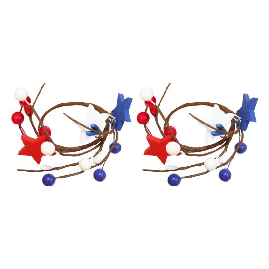 Патриотический венок для салфеток 4 июля с красным, белым, синим звездным узором, держатель для салфеток с ягодным узором, украшение обеденного стола на День независимости 2pcs
Патриотический венок для салфеток 4 июля с красным, белым, синим звездным узором, держатель для салфеток с ягодным узором, украшение обеденного стола на День независимости 2pcs