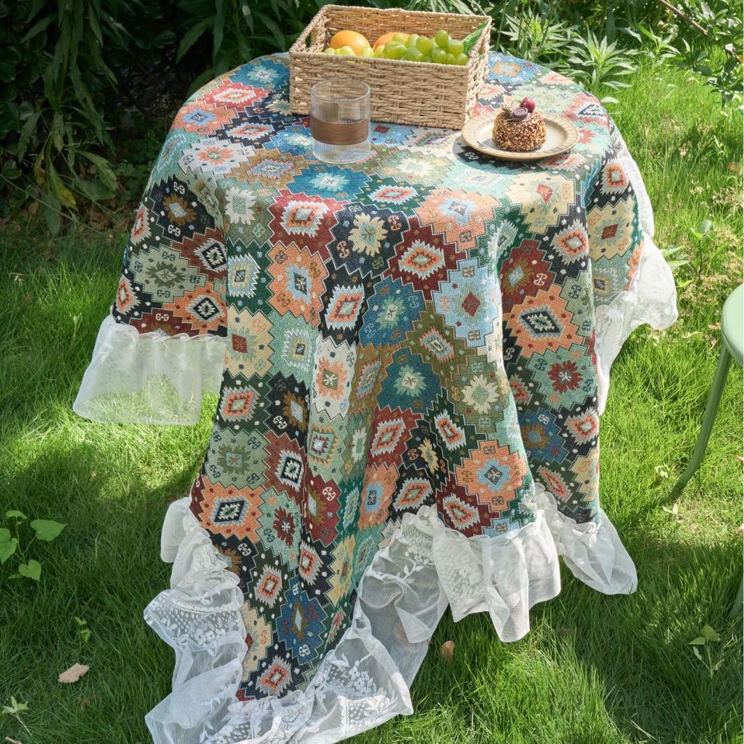 French Retro Style Tablecloth Blue Floral Jacquard Rectangular Dining Table Cloth Cover with Lace for Home Party Dining Decor 90x90cm
French Retro Style Tablecloth Blue Floral Jacquard Rectangular Dining Table Cloth Cover with Lace for Home Party Dining Decor 90x90cm