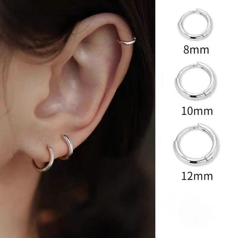 Minimalist Hoop Earrings: Elegant Plain Design for Women - Cold Style Ear Cuff Accessory Pair of 10mm Ball Open Hoop Earrings
Minimalist Hoop Earrings: Elegant Plain Design for Women - Cold Style Ear Cuff Accessory Pair of 10mm Ball Open Hoop Earrings