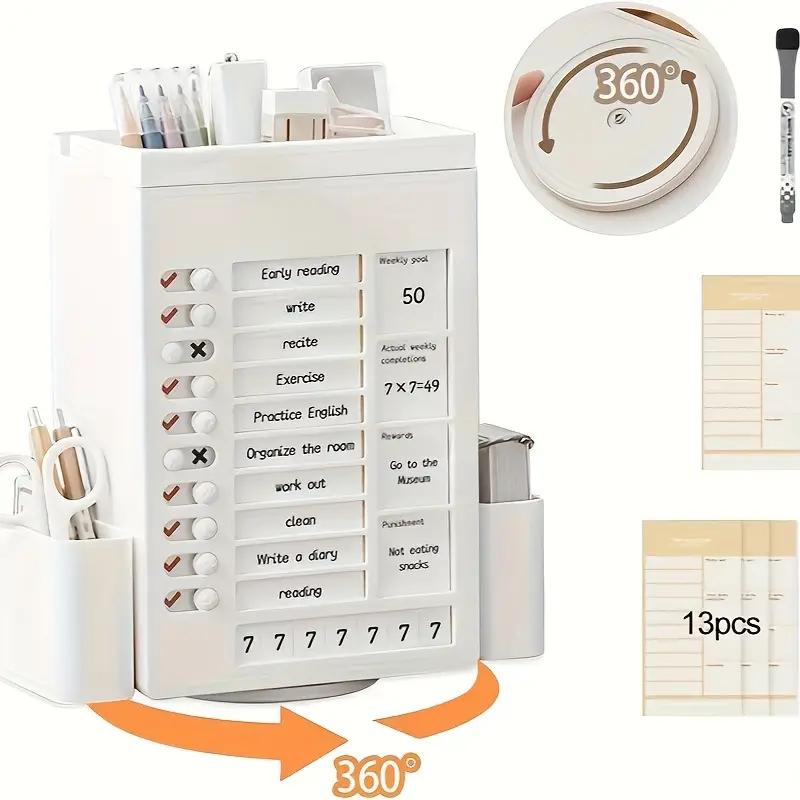 Daily Weekly Planner Stationery Organizer 360° Rotating Storage Box Self-Discipline Pen Holder Office Accessories Desk Desktop белый
Daily Weekly Planner Stationery Organizer 360° Rotating Storage Box Self-Discipline Pen Holder Office Accessories Desk Desktop белый