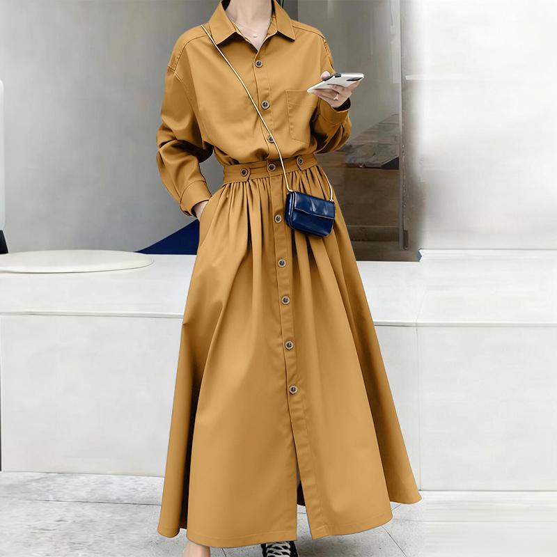 ZANZEA Женское повседневное платье макси с отложным воротником и длинными рукавами 5XL хаки
ZANZEA Женское повседневное платье макси с отложным воротником и длинными рукавами 5XL хаки