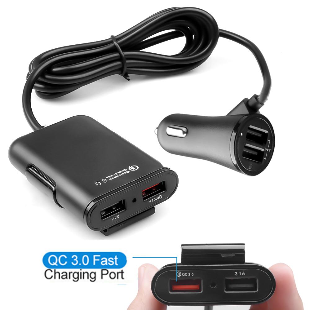 QC3.0 5,6-футовый удлинительный кабель с 4 портами USB для быстрой зарядки iPhone и мобильного видеорегистратора Xiaomi чёрный
QC3.0 5,6-футовый удлинительный кабель с 4 портами USB для быстрой зарядки iPhone и мобильного видеорегистратора Xiaomi чёрный