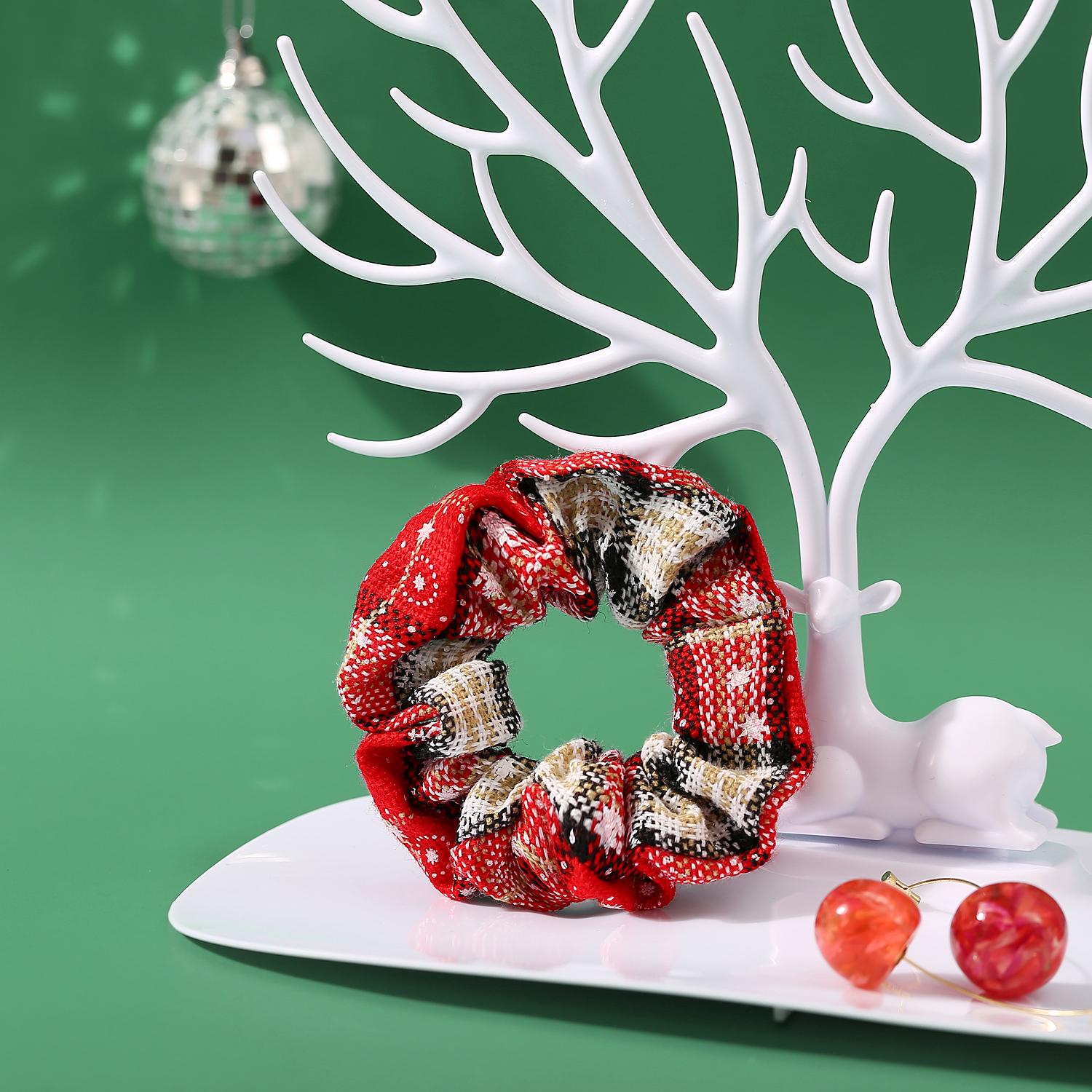 Женская мода, корейская решетчатая резинка для волос в рождественском стиле, эластичная лента для волос, резинка для волос, резинка для волос с узлом, резинки для волос для девочек, аксессуары для волос 1