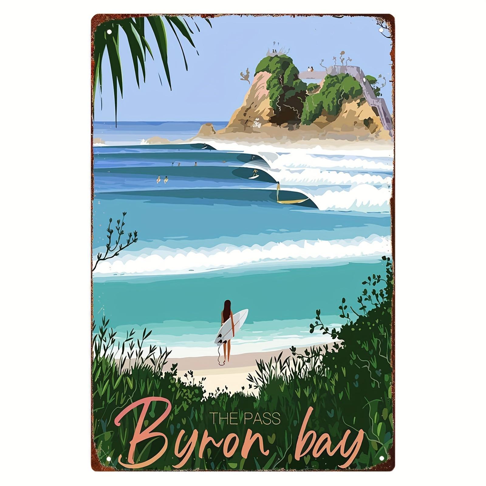DORA Tin Sign Vintage Surfing Wall Art Metal Sign Frameless RustResistant Tin Painting of Byron Bay Coastal Scene PreDrilled for Easy 20x30cm(7.8x11.8inch)
DORA Tin Sign Vintage Surfing Wall Art Metal Sign Frameless RustResistant Tin Painting of Byron Bay Coastal Scene PreDrilled for Easy 20x30cm(7.8x11.8inch)