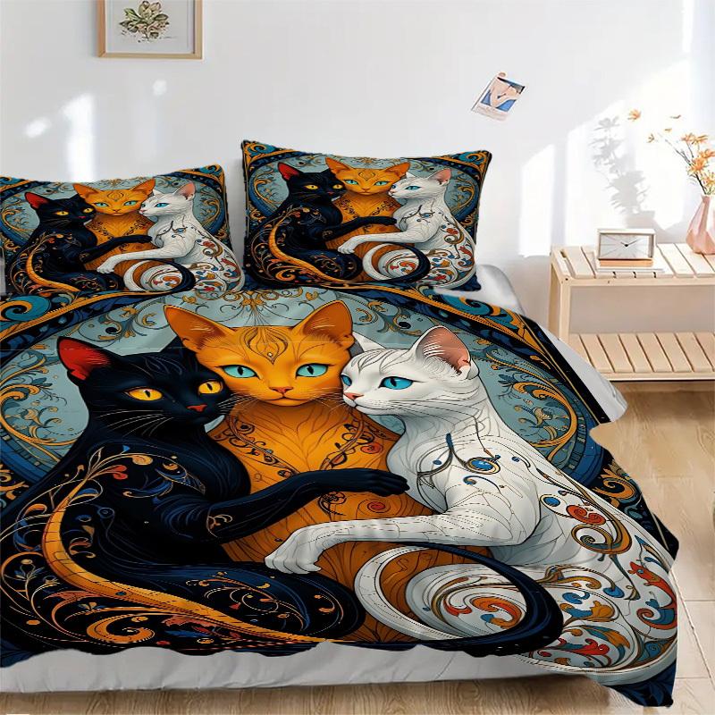 3pcs Cat Artwork Duvet Cover Set - Includes 1 Duvet Cover and 2 Pillowcases, No Quilt Core, All-Season Home Decor yy251111090 135x200cm
3pcs Cat Artwork Duvet Cover Set - Includes 1 Duvet Cover and 2 Pillowcases, No Quilt Core, All-Season Home Decor yy251111090 135x200cm