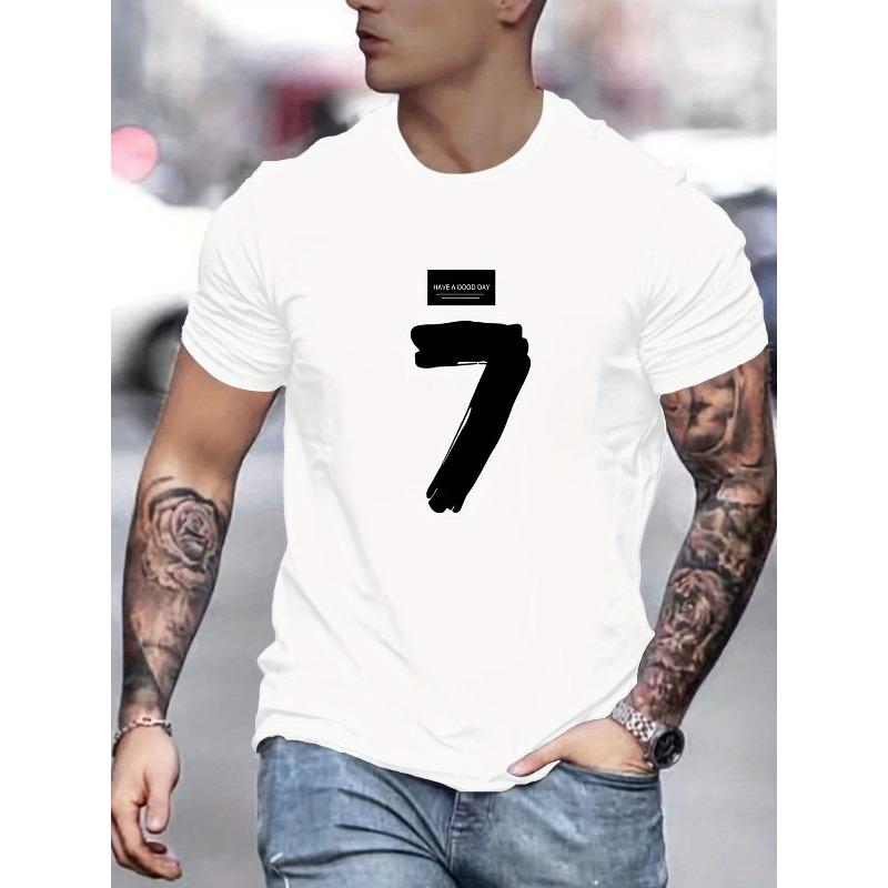 European sizes Men s White T-Shirt - Bold Black 7 Graphic Tee, Lightweight Summer Shirt for Everyday & Formal Wear 4XL білий
European sizes Men s White T-Shirt - Bold Black 7 Graphic Tee, Lightweight Summer Shirt for Everyday & Formal Wear 4XL білий