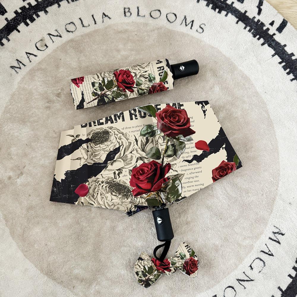 Three Folding Folding Umbrella Rose Pattern UV Protection Umbrella Windproof Umbrella Beach Automatic
Three Folding Folding Umbrella Rose Pattern UV Protection Umbrella Windproof Umbrella Beach Automatic