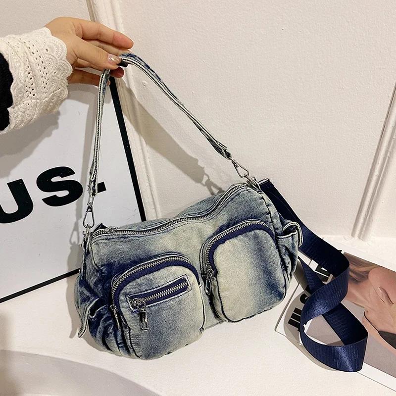 Advanced Feeling Multiple Pockets Vintage Denim Shoulder Bag Leisure Time High-capacity Versatile Practical Single Crossbody Bag
Advanced Feeling Multiple Pockets Vintage Denim Shoulder Bag Leisure Time High-capacity Versatile Practical Single Crossbody Bag