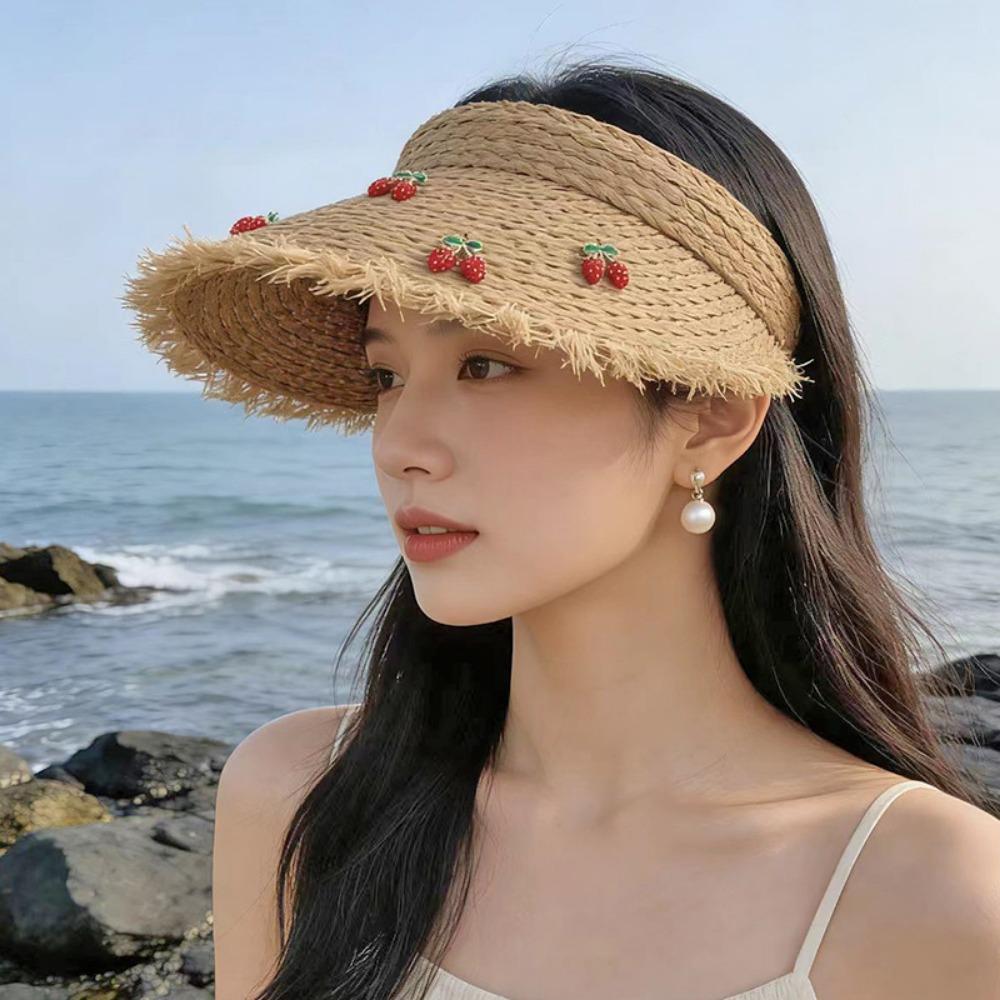 Dopamine Cherry Strawberry Sun Hat Beige Khaki Headband-style Open-crown Straw Hat Sunscreen Breathable Sunshade Cap Summer
Dopamine Cherry Strawberry Sun Hat Beige Khaki Headband-style Open-crown Straw Hat Sunscreen Breathable Sunshade Cap Summer