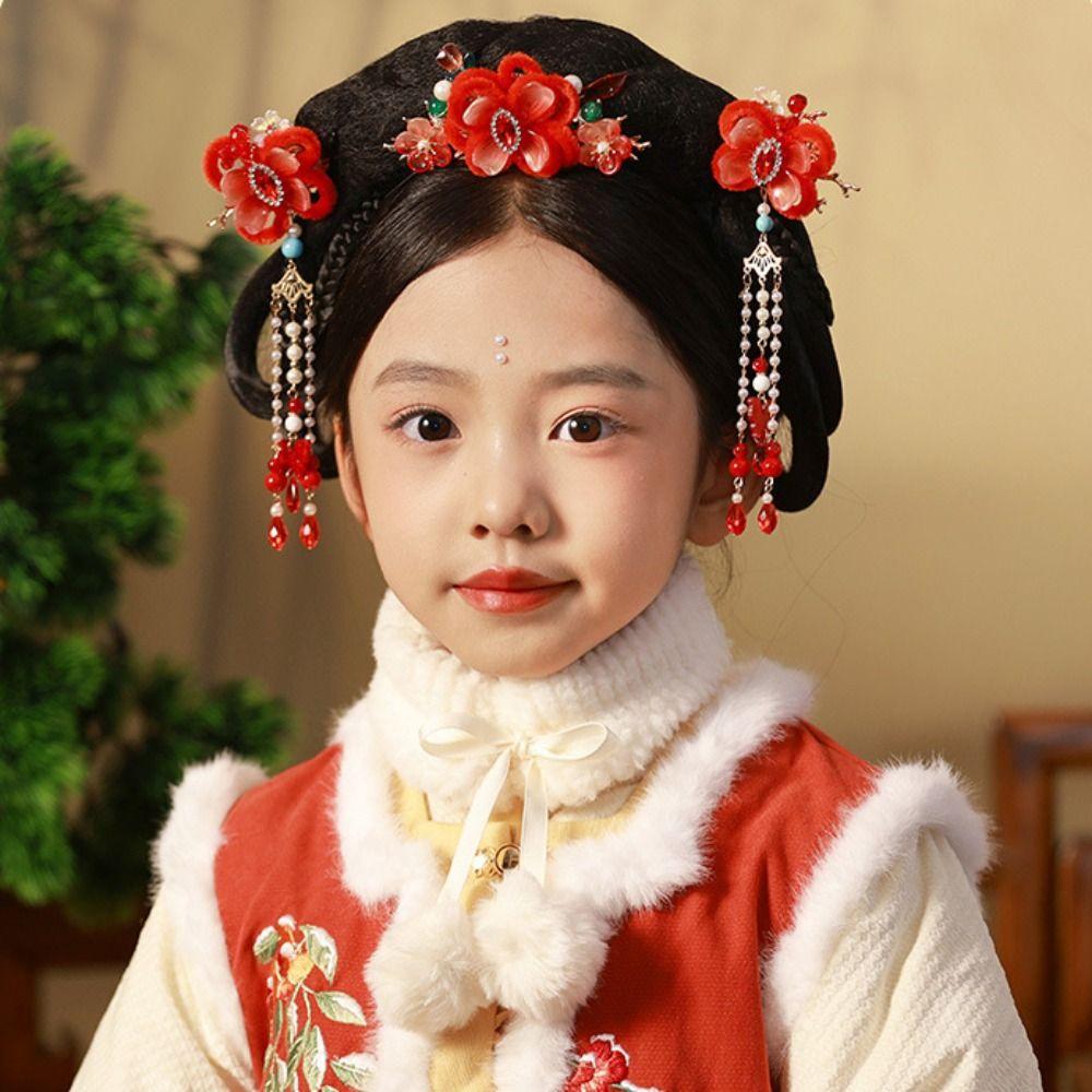 Red Hanfu Hair Stick Tassel Flower Hair Comb Classical Chinese Style Hairpin Set Cheongsam Style 6
Red Hanfu Hair Stick Tassel Flower Hair Comb Classical Chinese Style Hairpin Set Cheongsam Style 6