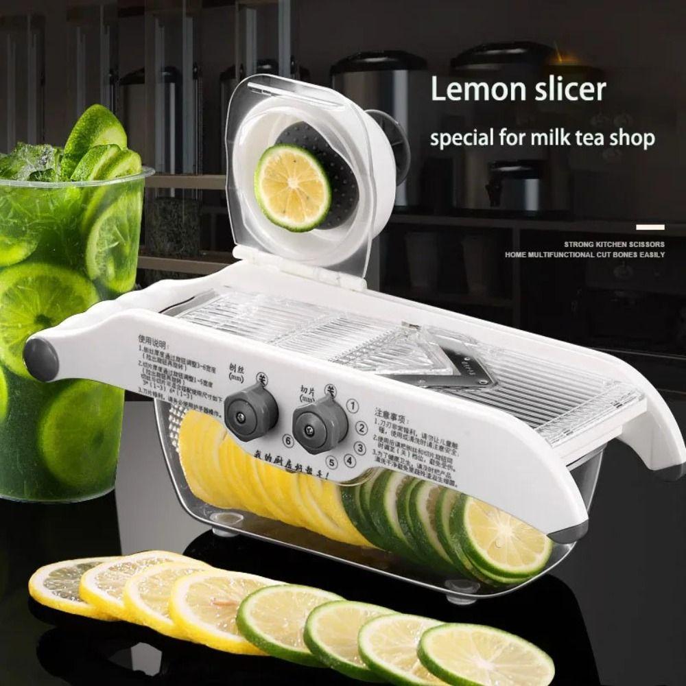 Adjustable Lemon Slicer Manual Carrot Cutter Kitchen Accessories Potato Chopper Milk Tea Shop білий