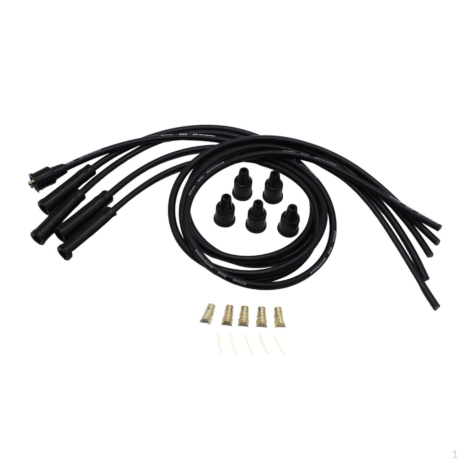 8mm Spark Plug Wires Set HT Leads 1M Line Length Black Silicone Ignition for 4 Cylinder
8mm Spark Plug Wires Set HT Leads 1M Line Length Black Silicone Ignition for 4 Cylinder