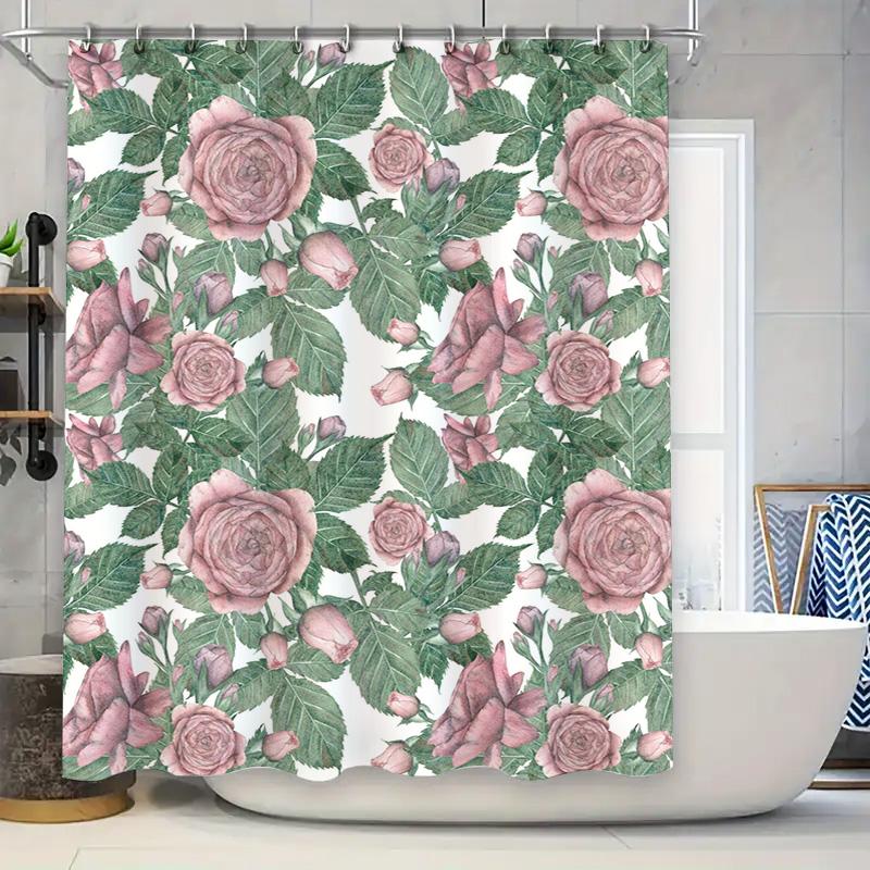 Elegant Green Leaves Rose Print Shower Curtain Waterproof Bathroom Decoration Home Decor Pink 72X84 Inch W60H190(CM)-1 Pcs
Elegant Green Leaves Rose Print Shower Curtain Waterproof Bathroom Decoration Home Decor Pink 72X84 Inch W60H190(CM)-1 Pcs