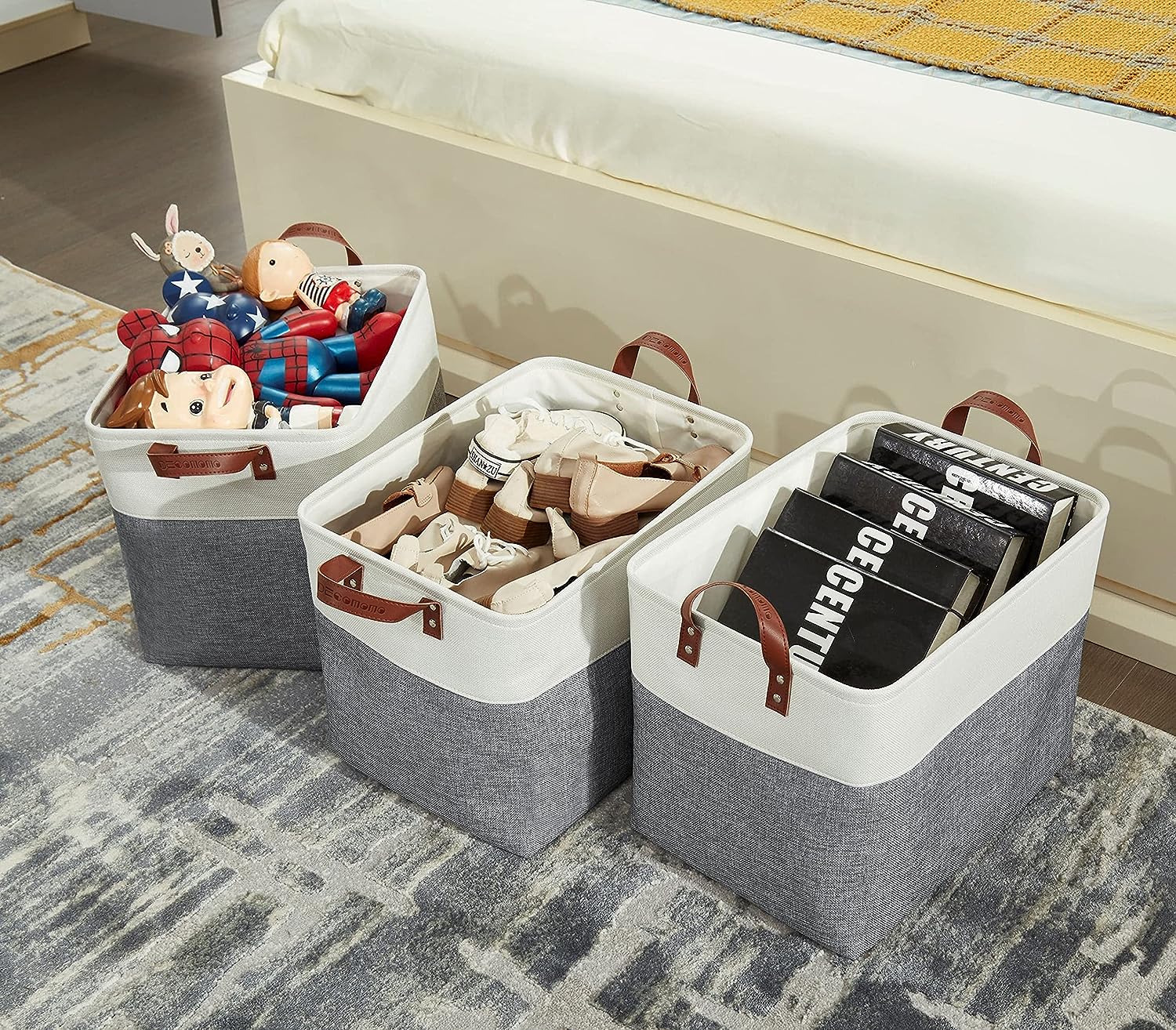 3pcs Colored cotton and linen storage basket tabletop miscellaneous items fabric storage PU handlehousehold toys clothes storage
3pcs Colored cotton and linen storage basket tabletop miscellaneous items fabric storage PU handlehousehold toys clothes storage