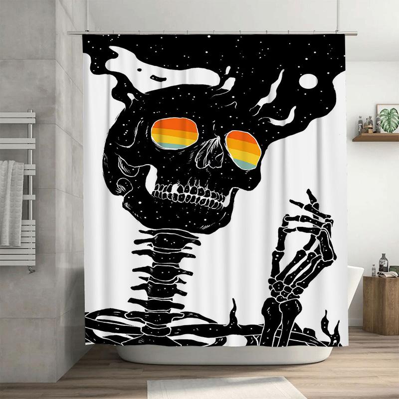 Black White Gothic Skull Shower Curtain with Rainbow Eyes Halloween Decor for Bathroom Perfect Gift Idea 90x180cm
Black White Gothic Skull Shower Curtain with Rainbow Eyes Halloween Decor for Bathroom Perfect Gift Idea 90x180cm