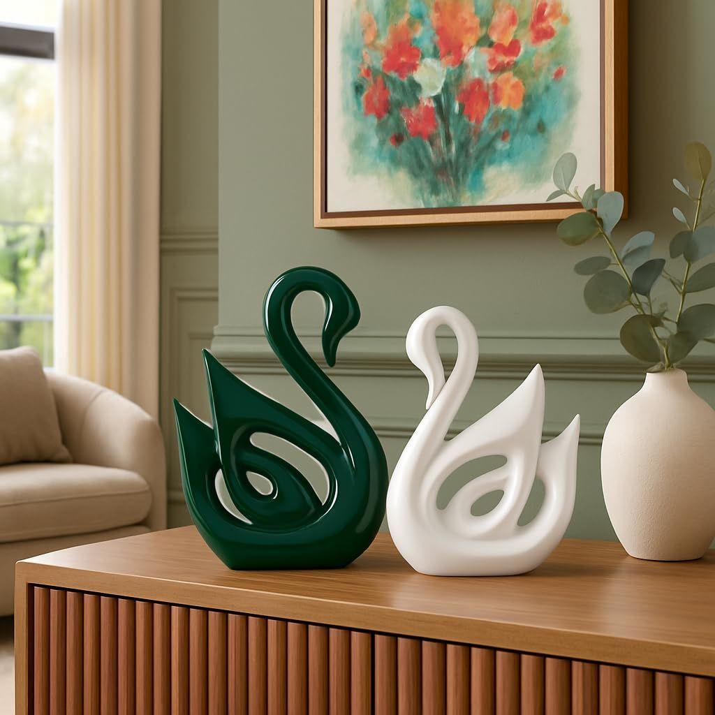 Home Decor Lucky Swan Couple, Green White, Piano Finish Ceramic Figures(Set of 2 Pc, Large)
Home Decor Lucky Swan Couple, Green White, Piano Finish Ceramic Figures(Set of 2 Pc, Large)