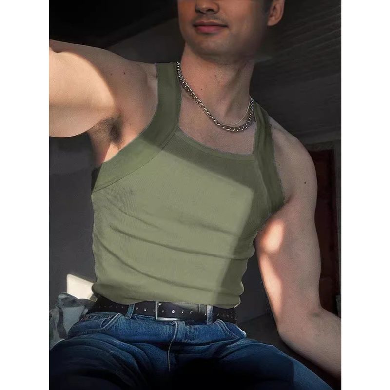 Summer New Men s Clothing Fashion Sleeveless Square Collar Patchwork I-Shaped Thread Heavy Vest off-Shoulder Men s Sling T Green XL
Summer New Men s Clothing Fashion Sleeveless Square Collar Patchwork I-Shaped Thread Heavy Vest off-Shoulder Men s Sling T Green XL