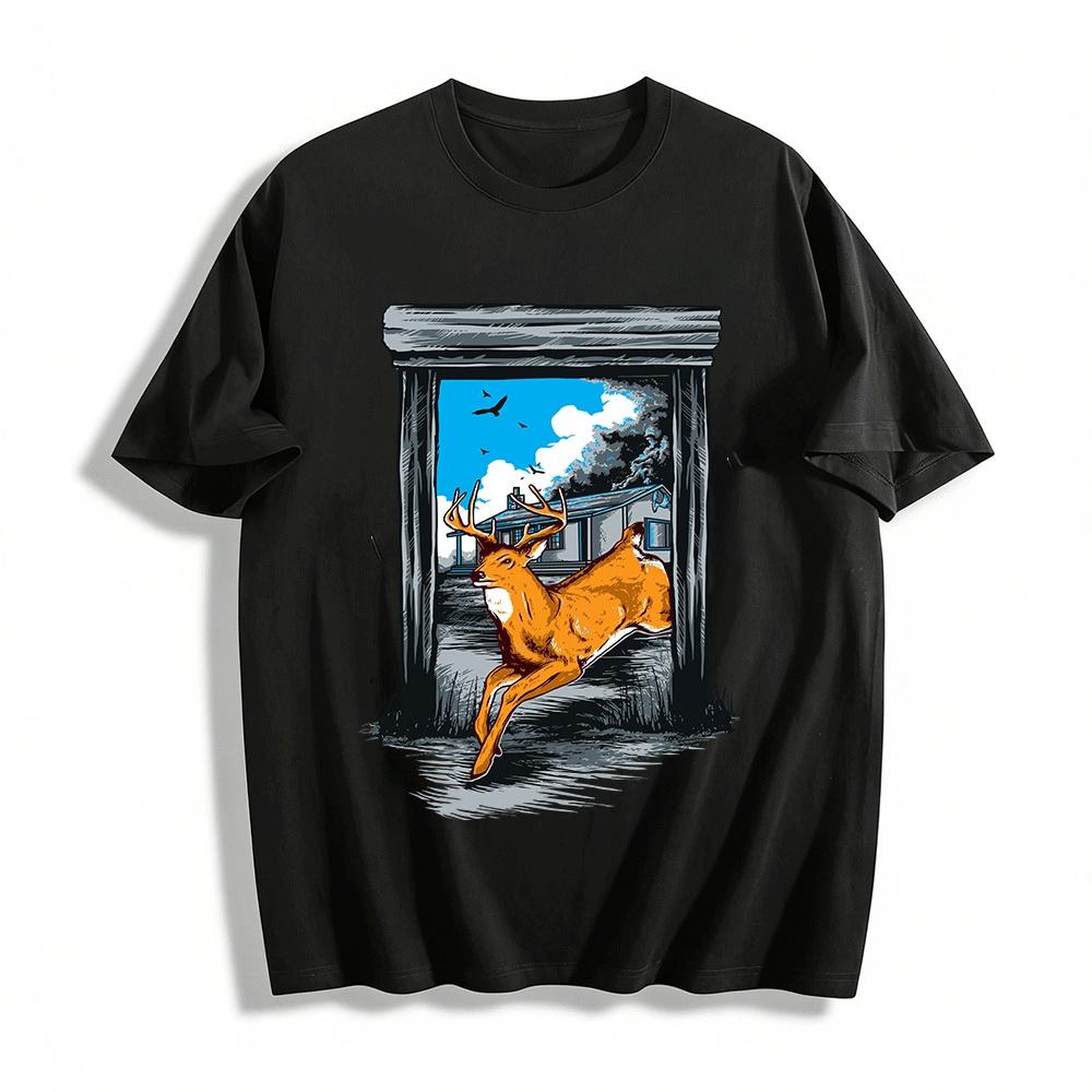 Whitetail Deer Breaking Through Wall Graphic Casual Tee Pure cotton T-shirt 6XL
Whitetail Deer Breaking Through Wall Graphic Casual Tee Pure cotton T-shirt 6XL