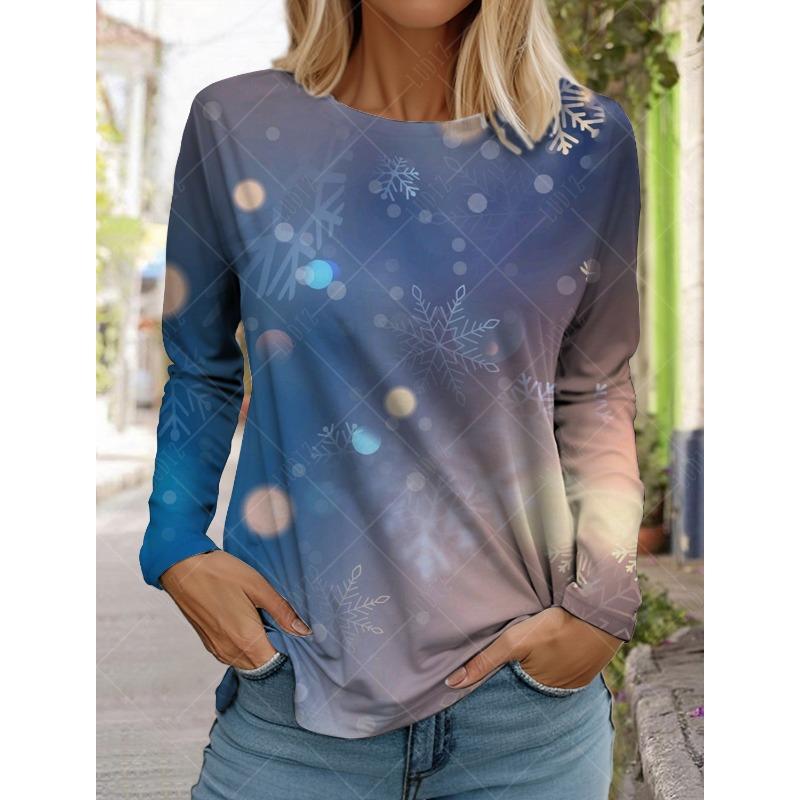 Женская футболка с длинным рукавом, повседневная праздничная подарочная одежда, осенняя мода, узор со снежинками, семейные топы в стиле Харадзюку на Рождество 4XL
Женская футболка с длинным рукавом, повседневная праздничная подарочная одежда, осенняя мода, узор со снежинками, семейные топы в стиле Харадзюку на Рождество 4XL