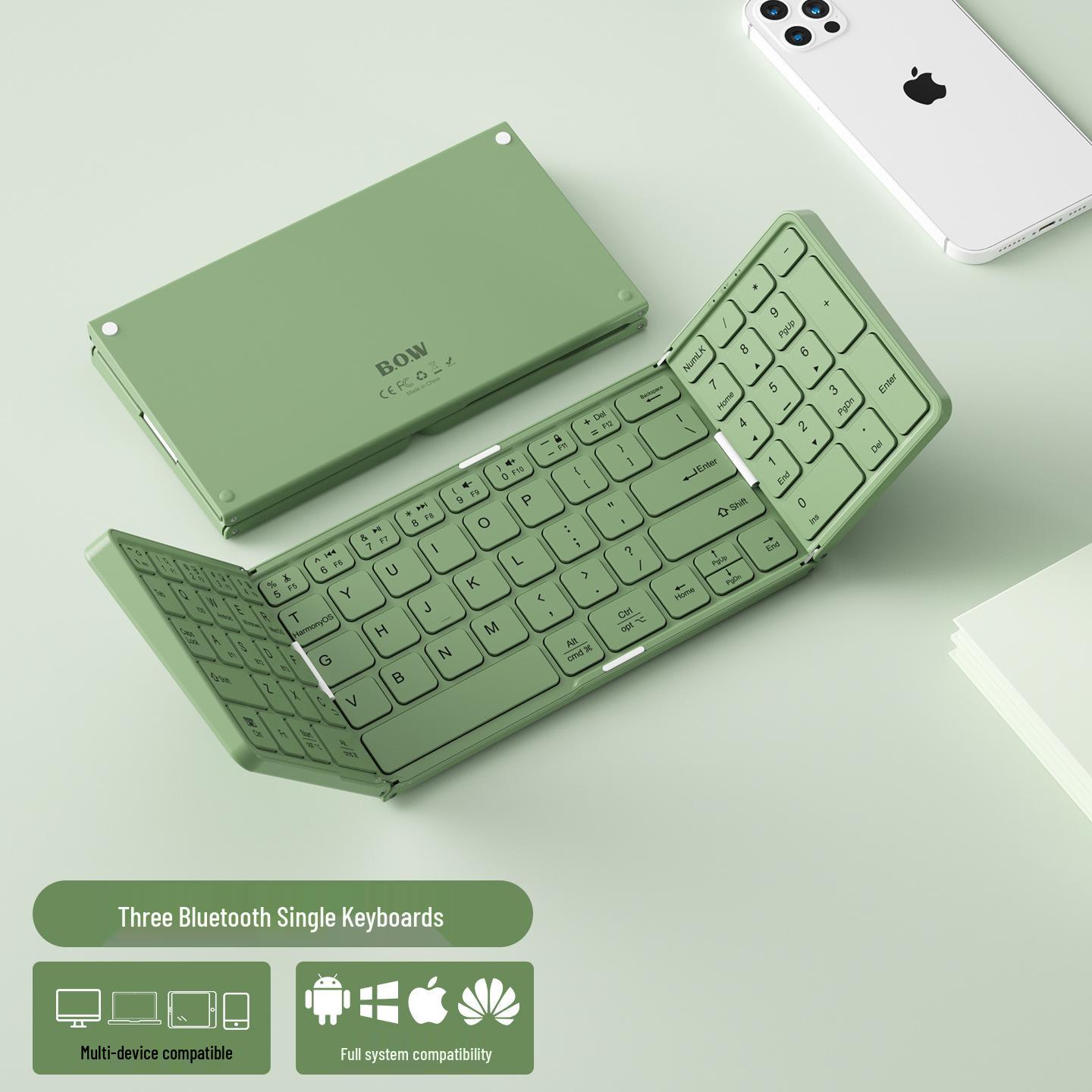 BOW Hangshi X30 Three-Fold Bluetooth Keyboard: Thin, Light, Portable, Silent Typing with Numeric Keys, Pocket-Sized.
BOW Hangshi X30 Three-Fold Bluetooth Keyboard: Thin, Light, Portable, Silent Typing with Numeric Keys, Pocket-Sized.