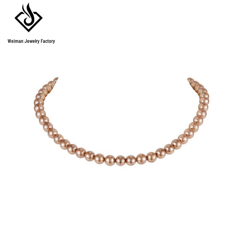 French Retro High-Gloss Champagne Pearl Necklace: Elegant Daily Clavicle Chain for Women 6MM
French Retro High-Gloss Champagne Pearl Necklace: Elegant Daily Clavicle Chain for Women 6MM