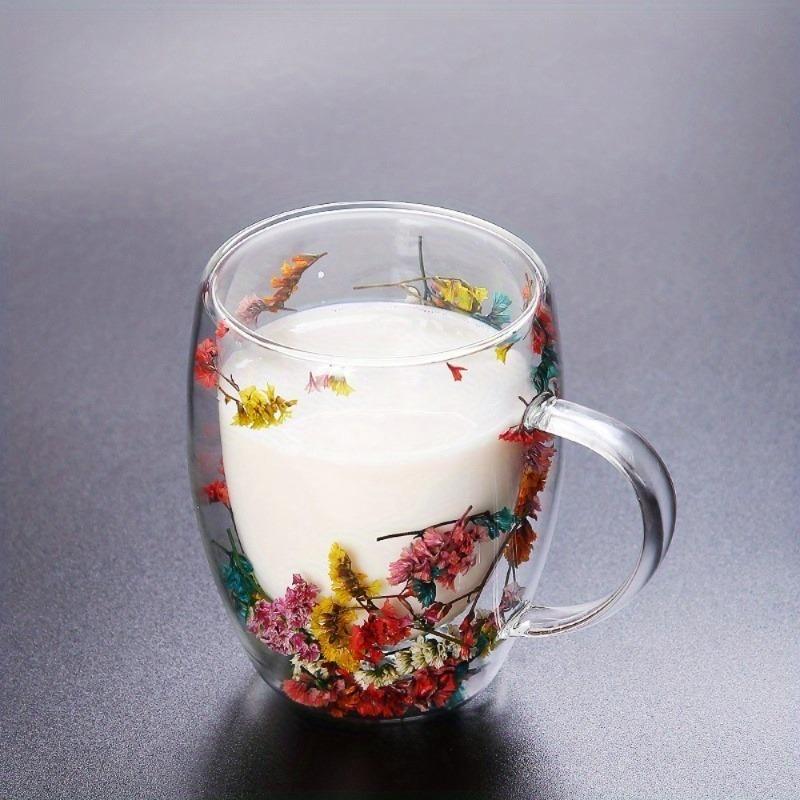 350ml Double-Walled Glass Coffee Mug with Flowers Inside Quicksand Heat Insulated Cup for Espresso & Drinks
350ml Double-Walled Glass Coffee Mug with Flowers Inside Quicksand Heat Insulated Cup for Espresso & Drinks