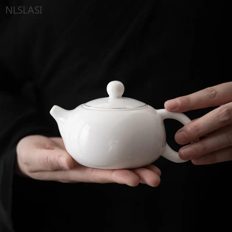 European Sheep Fat Jade White Porcelain Xishi Teapot Tea Set Household Hand-made Tea Pot Ceramic Filter Tea Infuser Beauty Kettle
European Sheep Fat Jade White Porcelain Xishi Teapot Tea Set Household Hand-made Tea Pot Ceramic Filter Tea Infuser Beauty Kettle