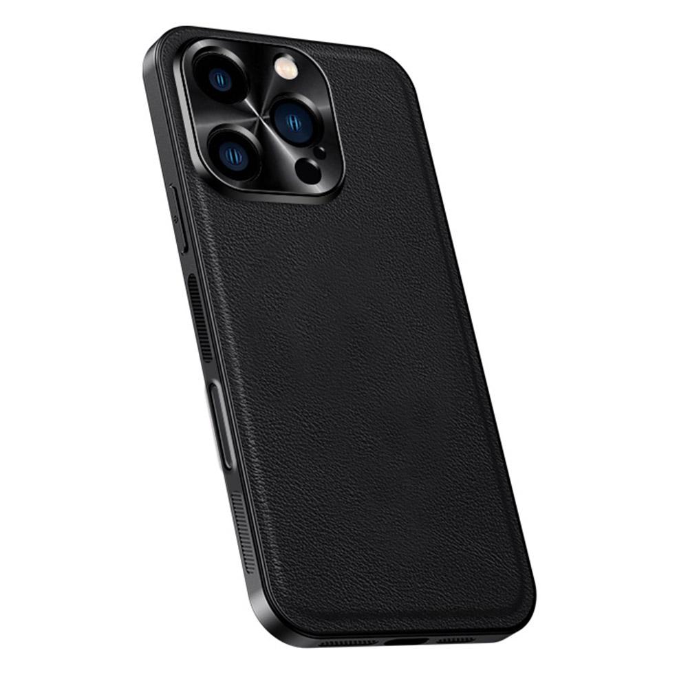 For iPhone 16 Pro Max Case PU+TPU+PC Phone Back Cover with Metal Lens Frame Black
For iPhone 16 Pro Max Case PU+TPU+PC Phone Back Cover with Metal Lens Frame Black