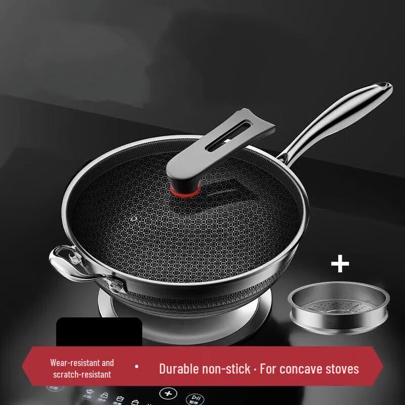 Muceski 36cm 316L Stainless Steel Double Honeycomb Non-stick Wok with Steamer
Muceski 36cm 316L Stainless Steel Double Honeycomb Non-stick Wok with Steamer