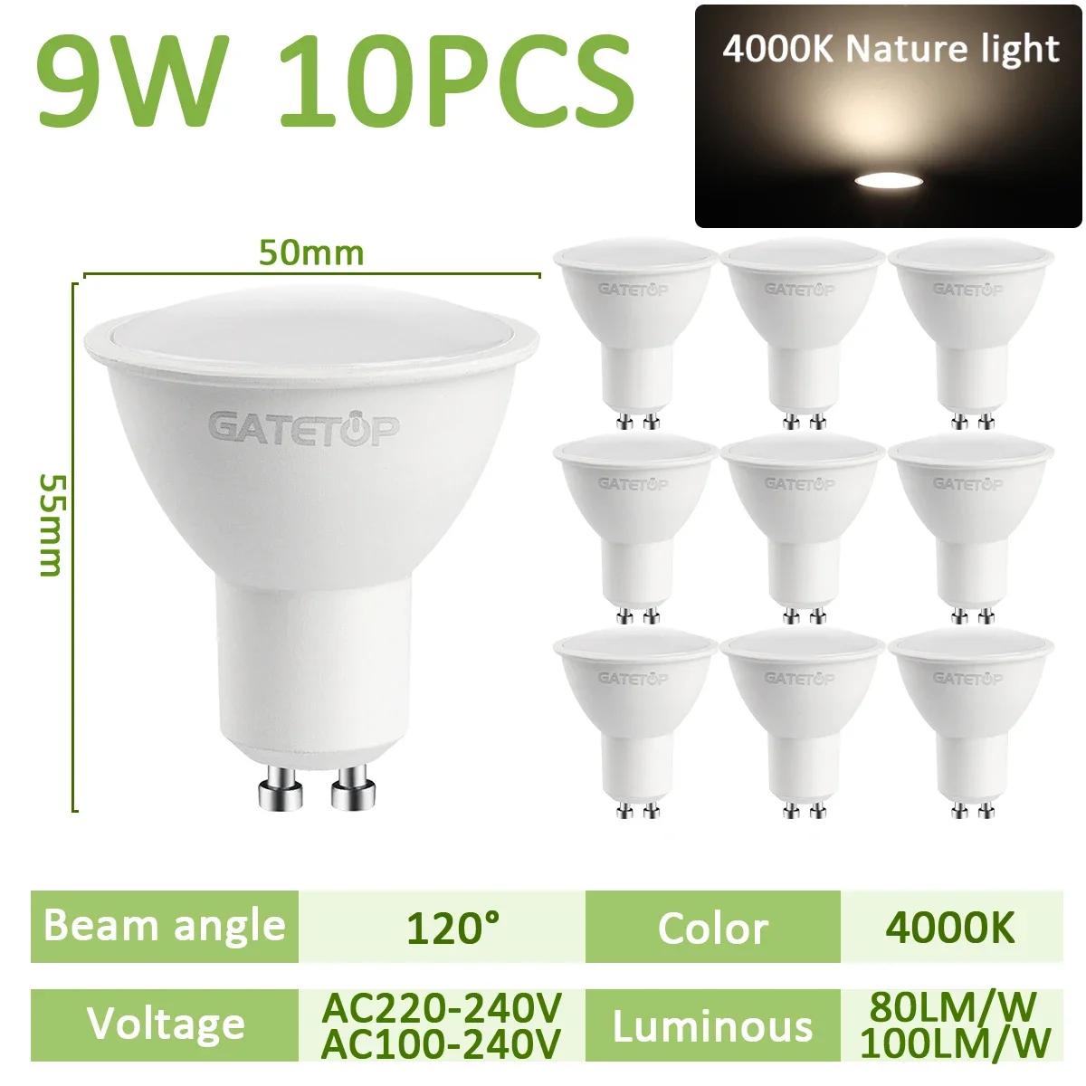 10PCS LED Spotlight GU10 9W 120degree 38degree 3000K 4000K 6000K AC 110V 220V Daylight No Flicker for Track Lighting Living Room 9W&AC220-240V
10PCS LED Spotlight GU10 9W 120degree 38degree 3000K 4000K 6000K AC 110V 220V Daylight No Flicker for Track Lighting Living Room 9W&AC220-240V