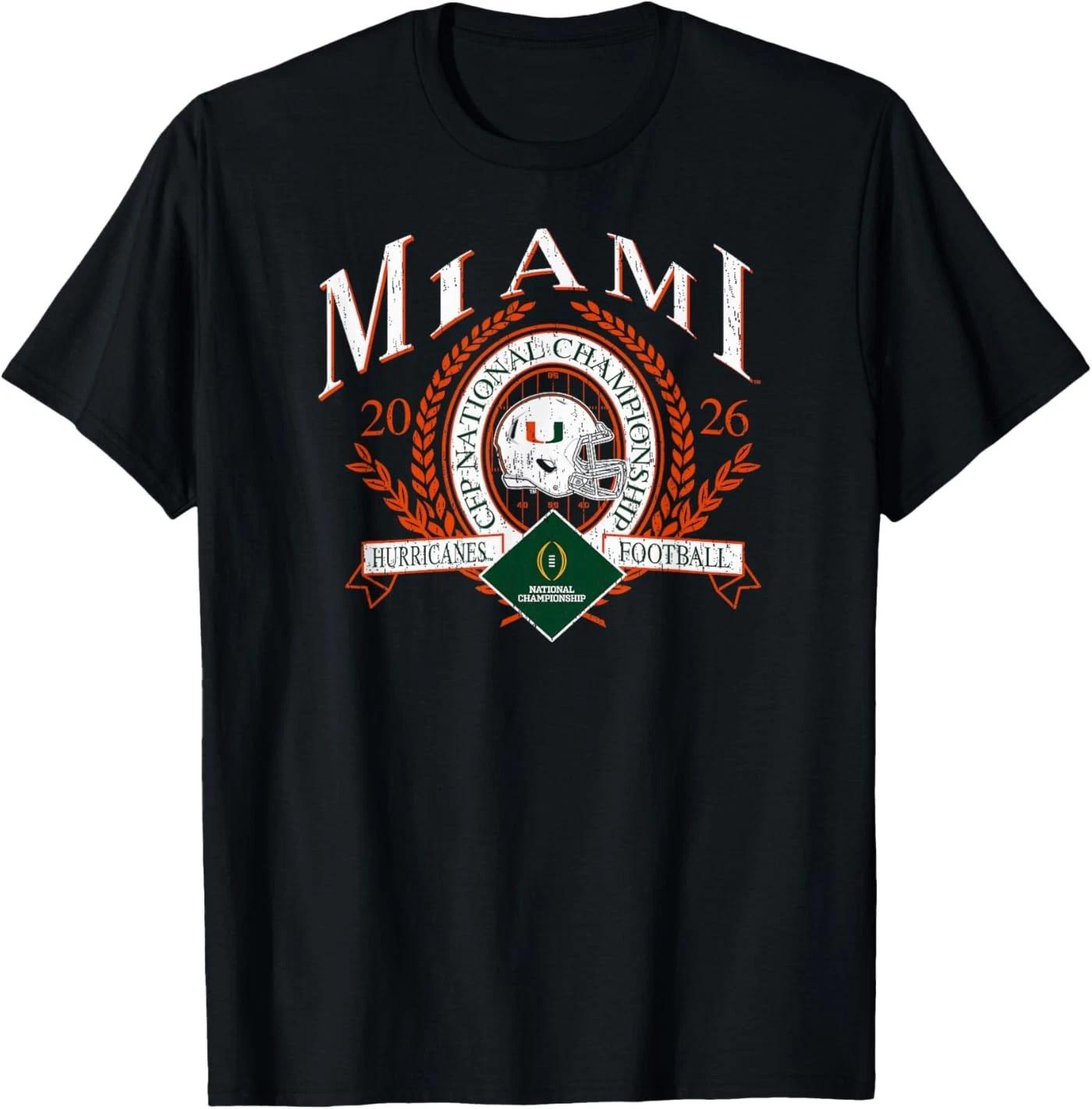 Miami Hurricanes National Championship CFP 2026 Retro Black T-Shirt 4XL
Miami Hurricanes National Championship CFP 2026 Retro Black T-Shirt 4XL