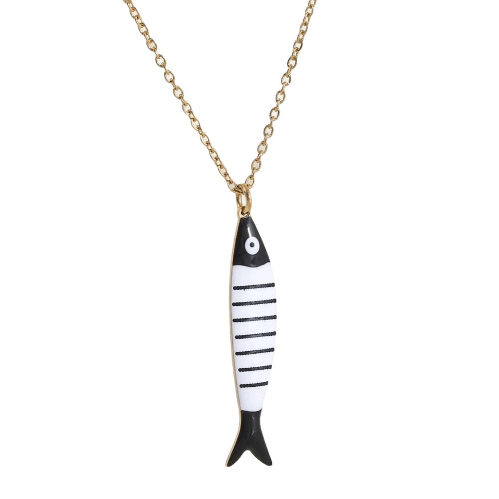 Enamel Stripe Fish Charms Pendant Stainless Steel Marine Organisms Jewelry Vacation Black White
Enamel Stripe Fish Charms Pendant Stainless Steel Marine Organisms Jewelry Vacation Black White