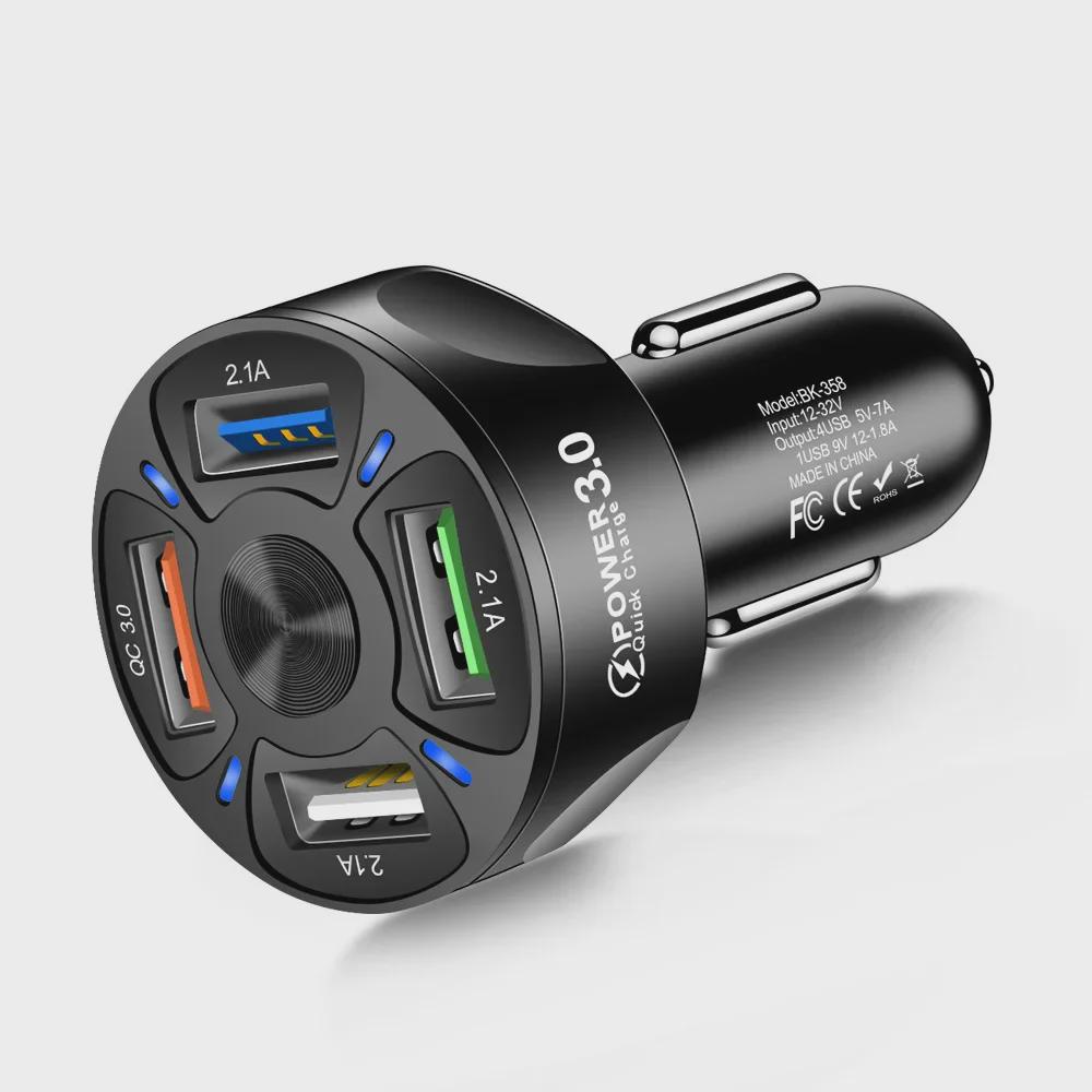 7A 35W QC3.0 4-портовий USB швидкий автомобільний зарядний пристрій для мобільних телефонів
7A 35W QC3.0 4-портовий USB швидкий автомобільний зарядний пристрій для мобільних телефонів