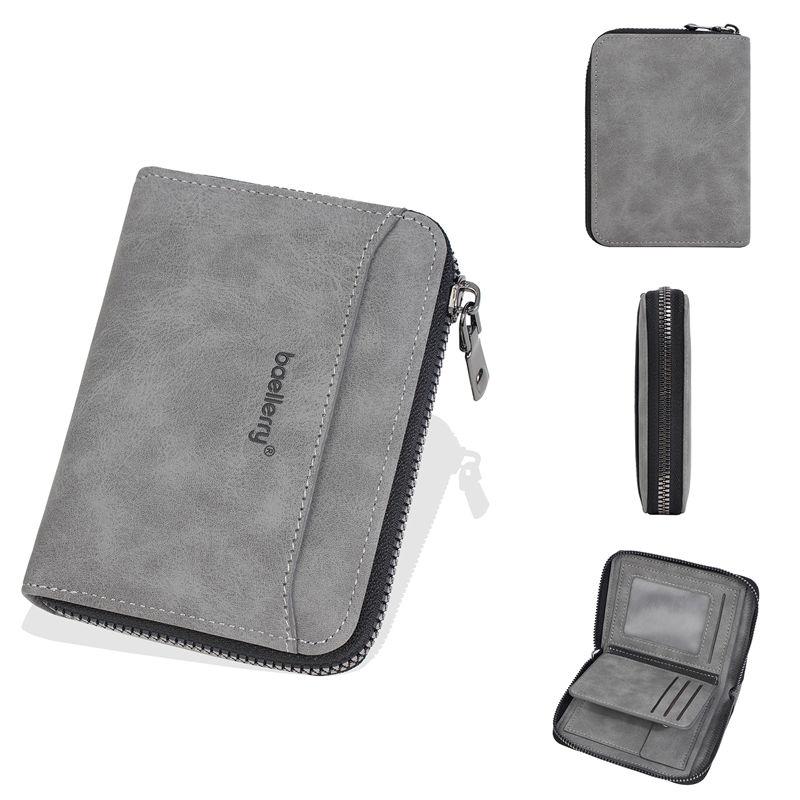 Baellerry Винтажный дизайн держатель для карт на молнии деловая мода мужской кошелек для монет короткие кошельки 12.5*9.5*2.5cm серый
Baellerry Винтажный дизайн держатель для карт на молнии деловая мода мужской кошелек для монет короткие кошельки 12.5*9.5*2.5cm серый