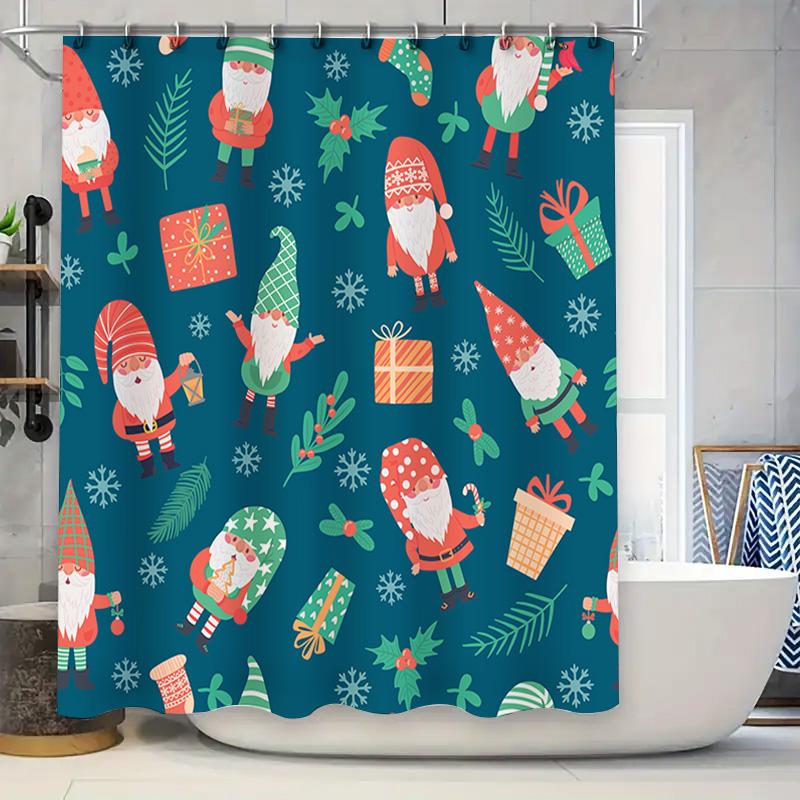Christmas Gnomes Shower Curtain Festive Blue Decorative Bath Fabric With Presents And Holiday Patterns For Bathroom W60H190(CM)-1 Pcs
Christmas Gnomes Shower Curtain Festive Blue Decorative Bath Fabric With Presents And Holiday Patterns For Bathroom W60H190(CM)-1 Pcs