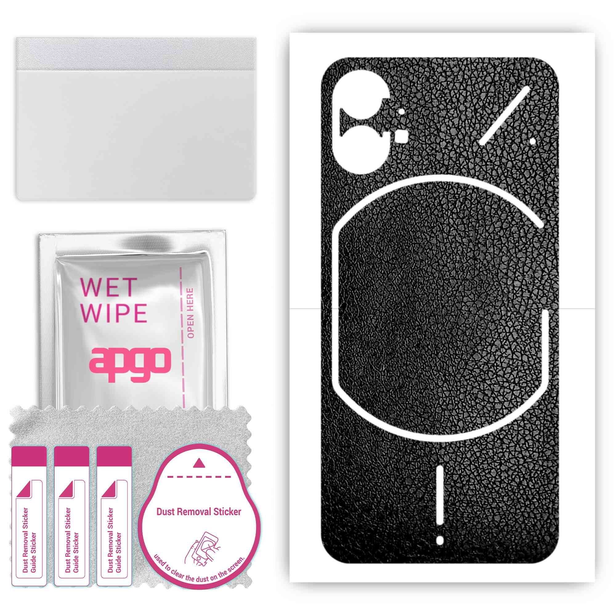 apgo Protective Skin Sticker for the back compatible with Nothing Phone 1, Wrap Film, Foil, Vinyl - Pattern Black Leather
apgo Protective Skin Sticker for the back compatible with Nothing Phone 1, Wrap Film, Foil, Vinyl - Pattern Black Leather